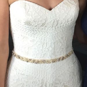 Stunning gold and pearl shimmer wedding dress belt